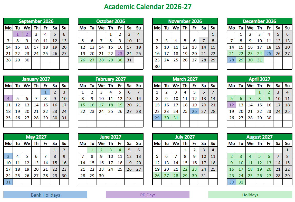 Academic Calendar 2026-27